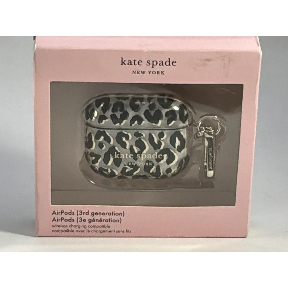 Kate Spade AirPod Case 3rd Generation City Leopard Print - Picture 2 of 4